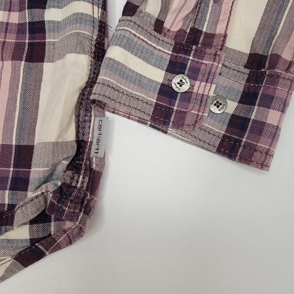Carhartt 102262 Women's Dodson Long Sleeve Plaid Shirt Size Large 12-14 Oversize - Picture 5 of 14